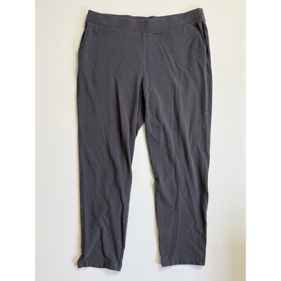 Pure Jill Pants - Pure Jill Affinity French Terry Slim Leg Pants Charcoal Gray XL Pima Cotton